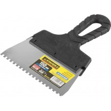 STAYER 150 мм, нержавеющая полотно, пластмассовая рукоятка, шпатель зубчатый 1009-15-04 STAYER 150 мм, нержавеющая полотно, пластмассовая рукоятка, шпатель зубчатый 1009-15-04