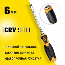 STAYER 6 мм, с двухкомпонентной ручкой, стамеска 18205-06_z01 Professional STAYER 6 мм, с двухкомпонентной ручкой, стамеска 18205-06_z01 Professional