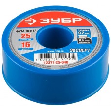 ЗУБР толщина 0,2 мм, плотность 0,40 г/см3, ширина 25 мм, фум лента 12371-25-040 ЗУБР толщина 0,2 мм, плотность 0,40 г/см3, ширина 25 мм, фум лента 12371-25-040