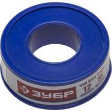 ЗУБР толщина 0,1 мм, плотность 0,25 г/см3, ширина 12 мм, фум лента 12373-12-025 ЗУБР толщина 0,1 мм, плотность 0,25 г/см3, ширина 12 мм, фум лента 12373-12-025