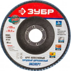 ЗУБР 125х22.2 мм, P60, круг лепестковый торцевой шлифовальный для УШМ 36596-125-60 Эксперт ЗУБР 125х22.2 мм, P60, круг лепестковый торцевой шлифовальный для УШМ 36596-125-60 Эксперт
