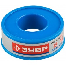 ЗУБР толщина 0,1 мм, плотность 0,40 г/см3, ширина 12 мм, фум лента 12373-12-040 ЗУБР толщина 0,1 мм, плотность 0,40 г/см3, ширина 12 мм, фум лента 12373-12-040