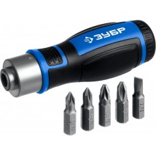 ЗУБР 6 предм., Реверсивная отвертка с насадками (25171) ЗУБР 6 предм., Реверсивная отвертка с насадками (25171)