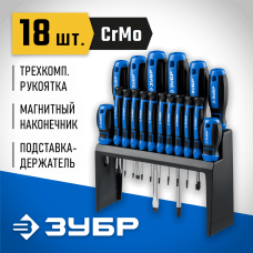 ЗУБР 18 шт., набор отверток в держателе 25242 Профессионал ЗУБР 18 шт., набор отверток в держателе 25242 Профессионал