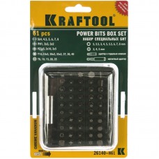 KRAFTOOL 61 шт., набор бит с адаптером в пластиковом боксе GRAND-61 26140-H61 Профессионал KRAFTOOL 61 шт., набор бит с адаптером в пластиковом боксе GRAND-61 26140-H61 Профессионал
