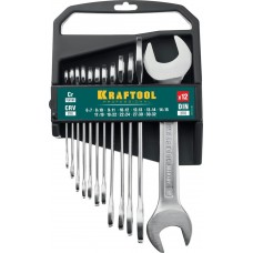KRAFTOOL 12 шт, 6 - 32 мм, набор ключей гаечных рожковых 27033-H12C_z01 KRAFTOOL 12 шт, 6 - 32 мм, набор ключей гаечных рожковых 27033-H12C_z01