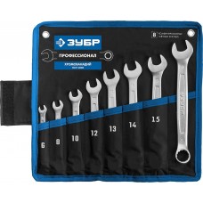 ЗУБР 8 шт, 6 - 17 мм, набор комбинированных гаечных ключей 27087-H8_z01 Профессионал ЗУБР 8 шт, 6 - 17 мм, набор комбинированных гаечных ключей 27087-H8_z01 Профессионал
