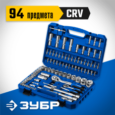 ЗУБР А-94, 94 предм., (1/2" + 1/4"), универсальный набор инструмента, Профессионал (27635-H94_z01) ЗУБР А-94, 94 предм., (1/2" + 1/4"), универсальный набор инструмента, Профессионал (27635-H94_z01)