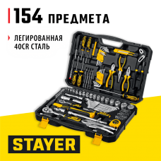 STAYER 154 шт., универсальный набор инструмента UNIVERSAL 154 27710-H150 STAYER 154 шт., универсальный набор инструмента UNIVERSAL 154 27710-H150