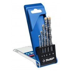 ЗУБР 5 шт: Ø 4-5-6-8-10 мм, 3-х гранный хвостовик, набор сверл по бетону усиленных 2916-H5_z01 Профессионал ЗУБР 5 шт: Ø 4-5-6-8-10 мм, 3-х гранный хвостовик, набор сверл по бетону усиленных 2916-H5_z01 Профессионал