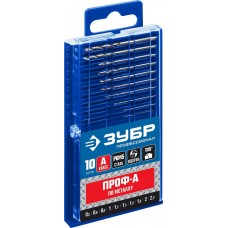 ЗУБР ПРОФ-А 10шт(0.5-2.2мм), Набор сверл по металлу, для печатных плат, сталь Р6М5, класс А (29625-H10-P) ЗУБР ПРОФ-А 10шт(0.5-2.2мм), Набор сверл по металлу, для печатных плат, сталь Р6М5, класс А (29625-H10-P)