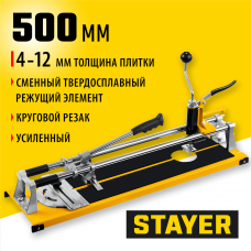 STAYER 500 мм, 4-12 мм, с круговым резаком, Роликовый усиленный плиткорез, MASTER (3310-50) STAYER 500 мм, 4-12 мм, с круговым резаком, Роликовый усиленный плиткорез, MASTER (3310-50)