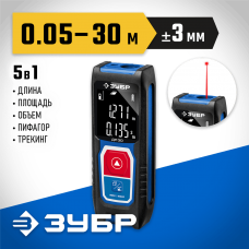 ЗУБР дальность 30 м, точность 3 мм, класс защиты IP54, лазерный дальномер 34927 ЗУБР дальность 30 м, точность 3 мм, класс защиты IP54, лазерный дальномер 34927