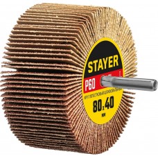 STAYER P60, 80х40 мм, круг шлифовальный лепестковый на шпильке 36609-060 STAYER P60, 80х40 мм, круг шлифовальный лепестковый на шпильке 36609-060