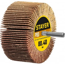 STAYER P80, 60х30 мм, круг шлифовальный лепестковый на шпильке 36609-080 STAYER P80, 60х30 мм, круг шлифовальный лепестковый на шпильке 36609-080
