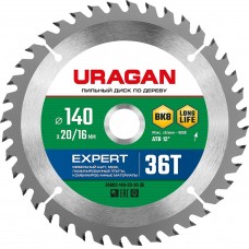 URAGAN Expert 140 x 20/16мм 36Т, диск пильный по дереву URAGAN Expert 140 x 20/16мм 36Т, диск пильный по дереву
