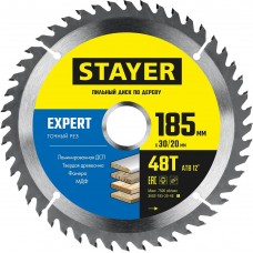 STAYER EXPERT 185 x 30/20мм 48Т, диск пильный по дереву, точный рез STAYER EXPERT 185 x 30/20мм 48Т, диск пильный по дереву, точный рез