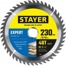 STAYER EXPERT 230 x 32/30мм 48Т, диск пильный по дереву, точный рез STAYER EXPERT 230 x 32/30мм 48Т, диск пильный по дереву, точный рез