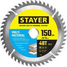 STAYER 150 x 20/16 мм, 48Т, диск пильный по алюминию Multi Material 3685-150-20-48 Master STAYER 150 x 20/16 мм, 48Т, диск пильный по алюминию Multi Material 3685-150-20-48 Master