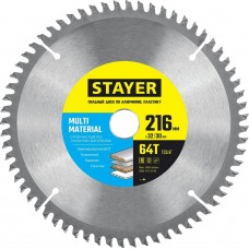 STAYER 216 х 32/30 мм, 64Т, диск пильный по алюминию MULTI MATERIAL 3685-216-32-64 STAYER 216 х 32/30 мм, 64Т, диск пильный по алюминию MULTI MATERIAL 3685-216-32-64