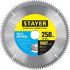 STAYER 250 х 32/30 мм, 100Т, диск пильный по алюминию MULTI MATERIAL 3685-250-32-100 STAYER 250 х 32/30 мм, 100Т, диск пильный по алюминию MULTI MATERIAL 3685-250-32-100