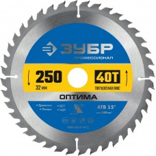 ЗУБР Оптима 250 x 32мм 40Т, диск пильный по дереву (36903-250-32-40_z01) ЗУБР Оптима 250 x 32мм 40Т, диск пильный по дереву (36903-250-32-40_z01)