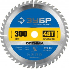 ЗУБР Оптима 300 x 30мм 48Т, диск пильный по дереву ЗУБР Оптима 300 x 30мм 48Т, диск пильный по дереву