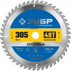 ЗУБР Оптима 305 x 30мм 48Т, диск пильный по дереву ЗУБР Оптима 305 x 30мм 48Т, диск пильный по дереву
