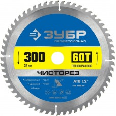 ЗУБР Чисторез 300 x 32мм 60Т, диск пильный по дереву ЗУБР Чисторез 300 x 32мм 60Т, диск пильный по дереву