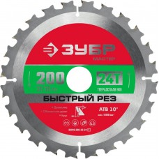 ЗУБР Быстрый рез 200 x 32/30мм 24Т, диск пильный по дереву ЗУБР Быстрый рез 200 x 32/30мм 24Т, диск пильный по дереву
