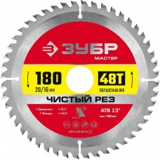 ЗУБР Чистый рез, 180 x 20/16 мм, 48Т, пильный диск по дереву (36914-180-20-48_z01) ЗУБР Чистый рез, 180 x 20/16 мм, 48Т, пильный диск по дереву (36914-180-20-48_z01)