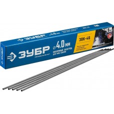 ЗУБР Ø 4.0 мм, 5 кг, для ММА сварки, с рутиловым покрытием, электрод сварочный ОК46 40035-4.0 Профессионал ЗУБР Ø 4.0 мм, 5 кг, для ММА сварки, с рутиловым покрытием, электрод сварочный ОК46 40035-4.0 Профессионал