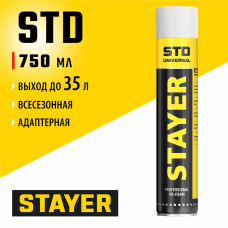 STAYER STD, 750 мл, адаптерная, выход до 35 л, монтажная пена, Professional (41133) STAYER STD, 750 мл, адаптерная, выход до 35 л, монтажная пена, Professional (41133)