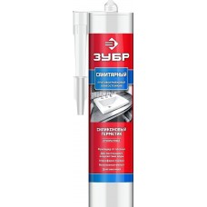 ЗУБР 280 мл, санитарный, прозрачный, силиконовый герметик 41235-2 ЗУБР 280 мл, санитарный, прозрачный, силиконовый герметик 41235-2