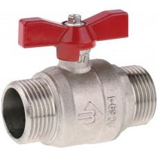 ЗУБР Ø 3/4", ручка "бабочка", кран шаровой полнопроходной "папа-папа" 51355-N-3/4 ЗУБР Ø 3/4", ручка "бабочка", кран шаровой полнопроходной "папа-папа" 51355-N-3/4