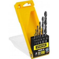 STAYER 6 шт. (Ø 2-8 мм), HSS-R, набор сверл спиральных по металлу 29602-H6_z01 STAYER 6 шт. (Ø 2-8 мм), HSS-R, набор сверл спиральных по металлу 29602-H6_z01