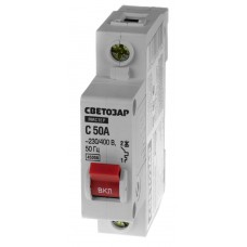СВЕТОЗАР 50 А, 4,5 kA, 1-полюсной, "С", 230/400 В, автоматический выключатель 49060-50-C СВЕТОЗАР 50 А, 4,5 kA, 1-полюсной, "С", 230/400 В, автоматический выключатель 49060-50-C