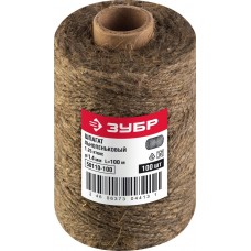 ЗУБР d 1.4 мм, 100 м, 1250 текс, 13.5 кгс, льнопеньковый шпагат (50110-100) ЗУБР d 1.4 мм, 100 м, 1250 текс, 13.5 кгс, льнопеньковый шпагат (50110-100)