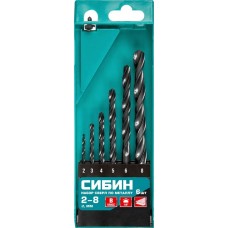 СИБИН 6 шт. (Ø 2-8 мм), класс В, набор сверл по металлу 29610-H6 СИБИН 6 шт. (Ø 2-8 мм), класс В, набор сверл по металлу 29610-H6