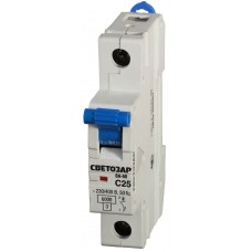 СВЕТОЗАР 25 A, "C", 400 B, 6 kA, 1-полюсной, автоматический выключатель SV-49061-25-C СВЕТОЗАР 25 A, "C", 400 B, 6 kA, 1-полюсной, автоматический выключатель SV-49061-25-C