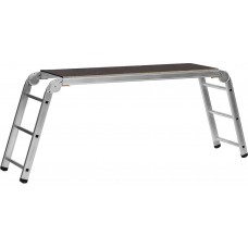 СИБИН 150 кг, 3 x 6 x 3 ступени, алюминиевые, складные с фиксированной площадкой, рабочие подмости РП-36 38843 СИБИН 150 кг, 3 x 6 x 3 ступени, алюминиевые, складные с фиксированной площадкой, рабочие подмости РП-36 38843