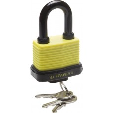 STAYER 60х30х50,5 мм, пластиковая защита корпуса, всепогодный, замок навесной 37140-50 STAYER 60х30х50,5 мм, пластиковая защита корпуса, всепогодный, замок навесной 37140-50