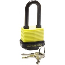 STAYER 50х28х45,5 мм, пластиковая защита корпуса, всепогодный, удлиненная дужка, замок навесной 37141-40 STAYER 50х28х45,5 мм, пластиковая защита корпуса, всепогодный, удлиненная дужка, замок навесной 37141-40