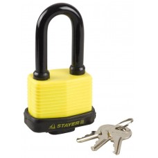 STAYER 60х30х50,5 мм, пластиковая защита корпуса, всепогодный, удлиненная дужка, замок навесной 37141-50 STAYER 60х30х50,5 мм, пластиковая защита корпуса, всепогодный, удлиненная дужка, замок навесной 37141-50