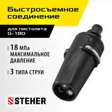 STEHER для пистолета G-180, насадка регулируемая, 3 режима (75405-180) STEHER для пистолета G-180, насадка регулируемая, 3 режима (75405-180)
