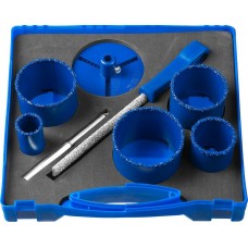 ЗУБР 8 шт.: d 33, 53, 67, 73, 83 мм, карбид-вольфрамовое нанесение, набор кольцевых коронок 33350-H8 ЗУБР 8 шт.: d 33, 53, 67, 73, 83 мм, карбид-вольфрамовое нанесение, набор кольцевых коронок 33350-H8