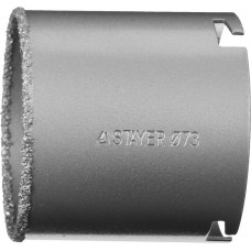 STAYER d 73 мм, L - 55 мм, карбид-вольфрамовая крошка, кольцевая коронка 33345-73 STAYER d 73 мм, L - 55 мм, карбид-вольфрамовая крошка, кольцевая коронка 33345-73