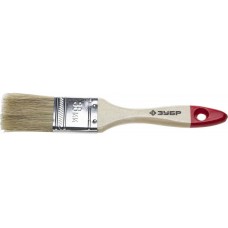 ЗУБР 38 мм, 1 1/2'', щетина натуральная светлая, кисть малярная плоская 4-01001-038 Стандарт