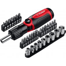 ЗУБР отвертка реверсивно-рычажная с насадками (31 шт.) 25161-H31 Мастер ЗУБР отвертка реверсивно-рычажная с насадками (31 шт.) 25161-H31 Мастер