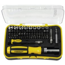 STAYER 65 шт., отвертка реверсивная в наборе с битами и торцевыми головками 25310-H65 STAYER 65 шт., отвертка реверсивная в наборе с битами и торцевыми головками 25310-H65